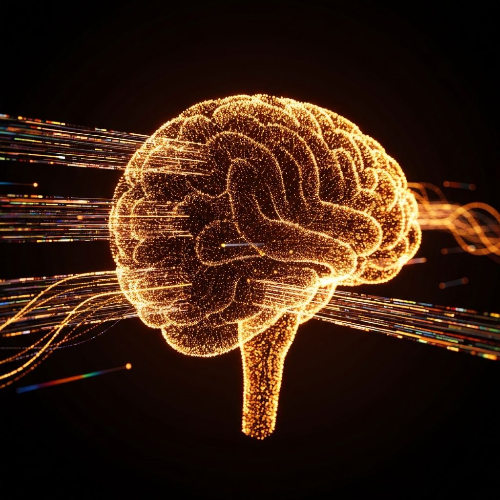 AI brain visualization representing the QuantumLead intelligence engine
